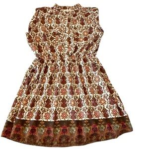 Speed Control NY Paisley Print Plus Size Elastic Waist Shoulder Tab Dress Sz-3X